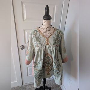 Bohemian Shop The Mint Floral Embroidered Women's Pre-loved  Size S